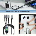 3 in 1 USB Cable Fast Charging, Transparent Luminous 100w Super Fast Charging Cable, LED Indicator, Durable Nylon braiding, Charging Solution for Type-C. 