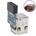 Internal Header Adapter 2 Ports USB2.0 A Female 9Pin Motherboard to Double Layer. 
