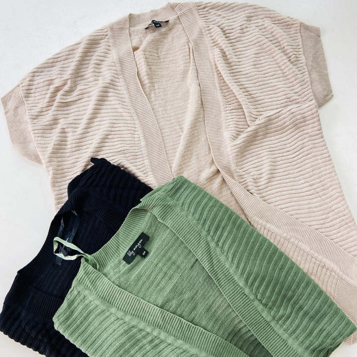 Womens%20Lightweight%20Open%20Front%20Short%20Sleeve%20Knitted%20Cardigan%20From%20Levin%20-%20Image%203