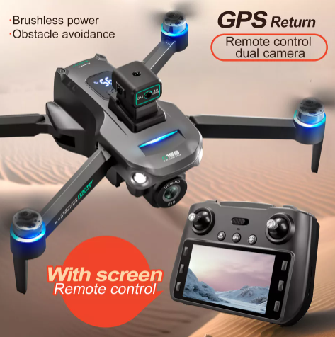 Big Screen  Remote Drone G.P.S 5G Screen Remote Control 4K Dual Camera 360° Obstacle Avoidance with Built-in 5 inch Remote Display