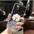 Phone Case iphone 12 Pro Max Transparent Bling Glitter Cases Soft Clear Shining Sequin Back Cover with Daisy Flowers Folding iphone12 Pro Max Case. 