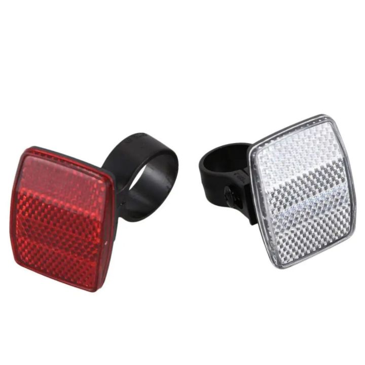 2 piece Cycle Bicycle Bike Light Reflector Rear Front For Handlebar & Saddle Bar