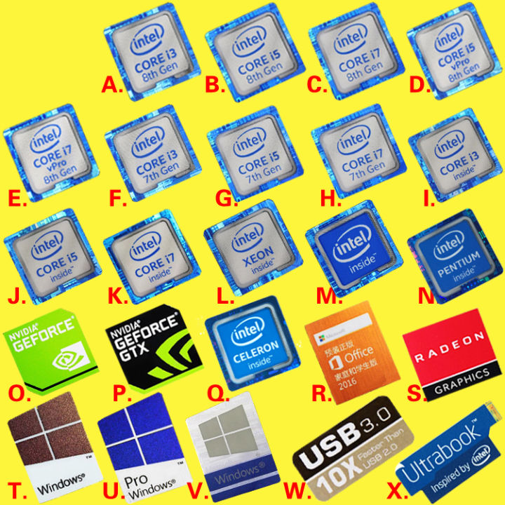 Original 6 7 8th generation Intel i3 i5 i7 Celeron intel Xeon Pentium processor Dolby sticker label