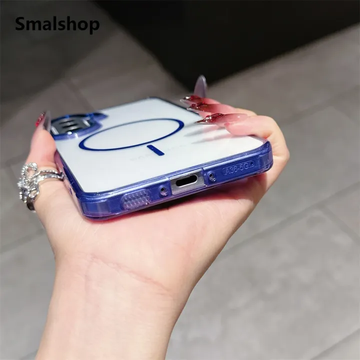 Smalshop%20For%20Magsafe%20Magnetic%20Acrylic%20Case%20For%20Samsung%20Galaxy%20S25%20Edge%20S24%20S23%20S22%20Ultra%20Plus%20FE%20A56%20A36%20A55%20A16%20A15%20A26%20Clear%20Back%20Cover%20-%20Image%205