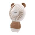 Portable Rechargeable Mini Cooling USB Fan Led Colorful Night Light - Brown. 