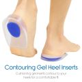 Gel Heel Cushions for Heel Pain Relief (1 Pairs) Plantar Fasciitis Heel Cups | Silicone Cup Pads for Heel Spurs | Heel Pain Relief Insoles for Sore or Bruised Feet | Blue Heel Pads for Women.