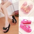 XEK New Fashion Summer Women Platform High Heel Flip Flops Beach Sandals Bowknot Slippers Women Shoes Size36-40 For Choice WFQ61. 