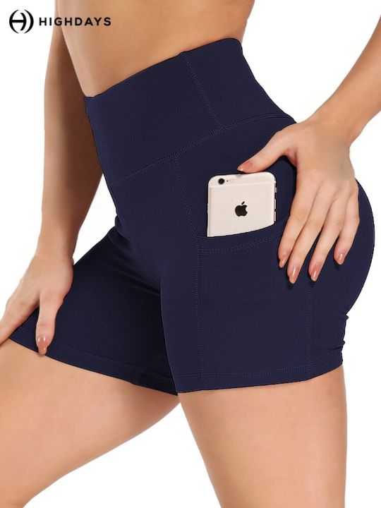 HIGHDAYS%20Solid%20Biker%20Shorts%20For%20Women%20With%20Pocket%20High%20Waist%20Fitness%20Workout%20Shorts%20Push%20Up%20Gym%20Yoga%20Pants%20Csual%20Sweatpant%20-%20Image%206