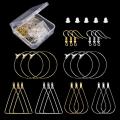 30~880pcs Ear Plug Box Clear Rubber Alloy Earring Clasp Earrings Accessories Kit DIY Jewelry Making Ears Hook Findings.