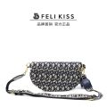 【FelikissFeili's Kiss】Classic Cowhide Knitted2023Embroidered One-Shoulder Crossbody Chest and Waist Bag5006#. 