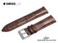 Leather Watchband Crocodile Leather Material Watch Band Wrist Strap 20mm 21mm 22mm With Silver Stainless Steel Buckle -. 
