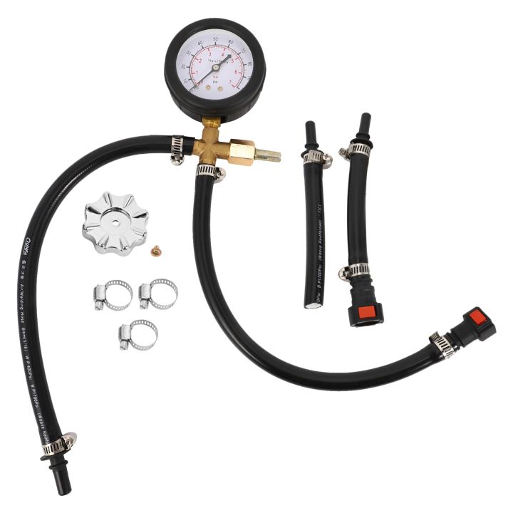 Quick Connected Fuel Pump Pressure Tester Gauge with Valve 0-100PSI