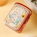 Tinplate Box Unique Handled Portable Cookie Tin Decorative Lightweight Candy Box for Wedding Easter Party Celebration.