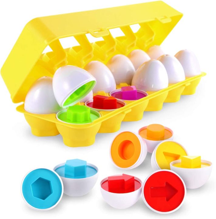 12PCS%20Funny%20Egg%20Matching%20Toy%20Toddler%20Games%20Montessori%20Educational%20Learning%20Color%20Shapes%20Kids%20Pretend%20Play%20Toy%20Set%20-%20Image%203