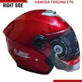 STM Unisex Open Face Motorcycle Helmet High-Security Sleek Design - Red/Black. 