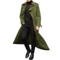 【Alien Alien】 British Style Trench Coat Men Double-breasted Lapel Windbreaker Western Style Male Long Jacket Outerwear Autumn 2021.