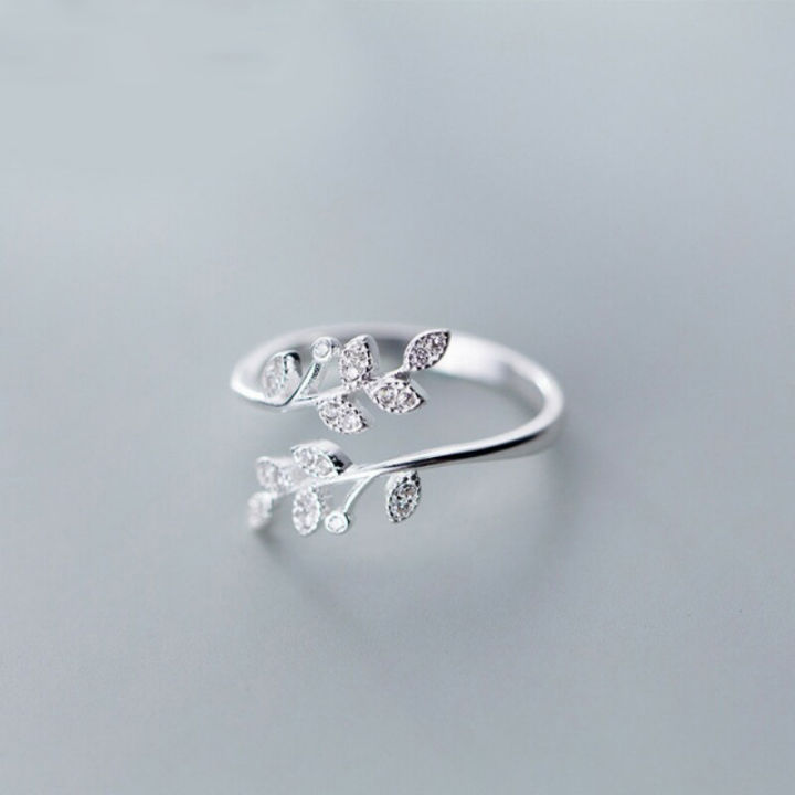 925%20Sterling%20Silver%20Korean%20Zircon%20Leaf%20Shape%20Ring%20Female%20Index%20Finger%20Retro%20Fashion%20Handmade%20Jewelry%20Couple%20Gift%20-%20Image%207