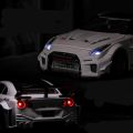 1:32 Skyline Ares Nissan GTR CSR2 Alloy Sports Car Model Diecast Metal Racing Car Model Simulation Sound and Light Kids Toy Gift.