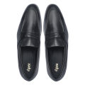 Apex Black Leather Penny Loafer For  Men. 