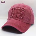 Raaz Pink BTS Clothing Embroidered Logo Garments Wash Curved Cap.
