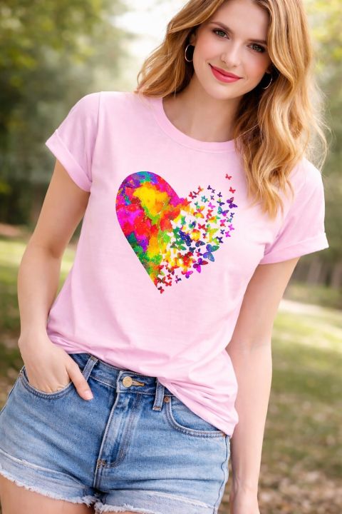 Fashion Tops Ladies Short Sleeve Casual Girl'S Print Cotton&Polyester New T-Shirt For Women - Tops For Girls