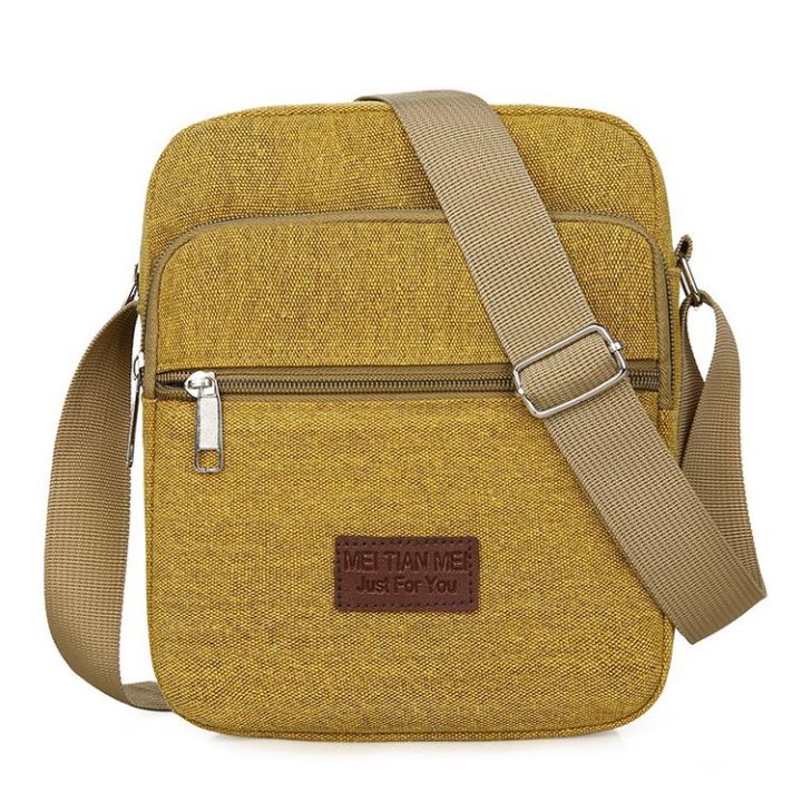 Canvas men's crossbody bag, shoulder bag, European and American retro men's light tide bag, vertical multi-purpose men's bag, new style