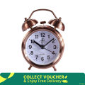 Metal Twin Bell Alarm Clock with Backlight and Loud Ringer. 