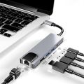 Trumsoon USB C Hub RJ45 Ethernet 4K HDMI-Compatible VGA Type C PD USB 3.0 2.0 SD TF Dock for MacBook iPad Samsung S20 Dex TV. 