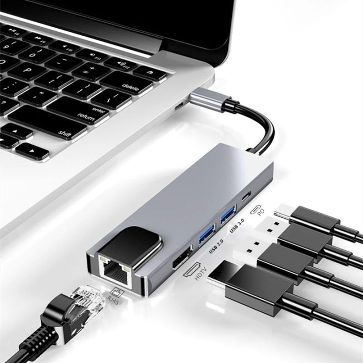 Trumsoon%20USB%20C%20Hub%20RJ45%20Ethernet%204K%20HDMI-Compatible%20VGA%20Type%20C%20PD%20USB%203.0%202.0%20SD%20TF%20Dock%20for%20MacBook%20iPad%20Samsung%20S20%20Dex%20TV%20-%20Image%204