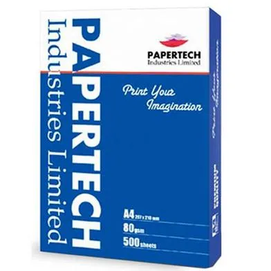 80Gsm A4 Size Paper 500 sheets Premium-Quality Papertech 100% authentic ...