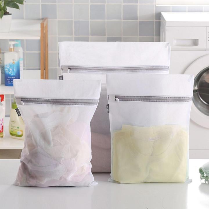 Foldable Nylon Zipper Laundry Bag Bra Socks Underwear Clothes Washing Machine Protection Net Mesh Bags Size S/M/L