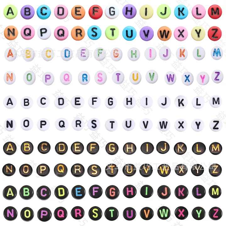Children's%20Ornaments%20Accessories%201900%20Beaded%20Spacer%20Beads%20round%20Acrylic%20English%20Letter%20Beads%20-%20Image%205