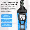 Handheld temperature and humidity meter can be switched at ?/? - blue+black.