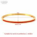 FYSARA 3mm Thin Colorful Orange Enamel Bangles Bracelets for Women Party Fashion Bangles Stainless Steel Jewelry 7 Color. 