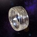 Morgan Silver Dollar Coin Ring 'Heads' Silver Plated Handmade Men Vintage Punk Personality Coin Rings Fashion Jewelry. 