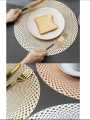 6 pec Golden and Silver Dining Table Placemat, Washable Table Mats. 