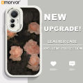 AMORVOR for Xiaomi 12 Lite 5G Back Cover Pink Rose PU Leather Case Soft Silicone Edge Mobile Cover.