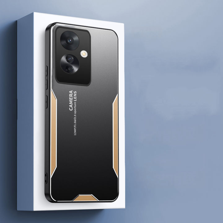 For OPPO F25 Pro Case Alunum Metal Matte Cover Soft Silicone Frame