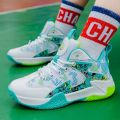 2023Autumn High Top Sneakers Boys Middle and Big Children Basketball Shoes Teenagers Students Breathable Casual Running Shoes.