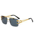 UV400 retro rimless sunglasses for men steampunk outdoor cycling sunglasses women punk fashion glasses vintage shades Gafas.