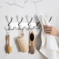 Stainless Steel 5 Hooks Wall Mount Coat Hook Towel Coat Hat Door Hanger Rack.