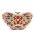 Factory direct hand-set diamond clutch, butterfly shape, colored diamond, luxury colored diamond clutch bag, chain bag. 