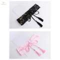 Chinese Women Satin Waist Belt, Kimono Belts Girdle Floral Printed Tied Jewelry Accessories Corset Retro Style Waist Band for Female, Girls , Black Gold.