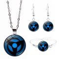 Cross-border new accessories Naruto Sharingan Time Gem Necklace Bracelet Earring Set Decoration. 