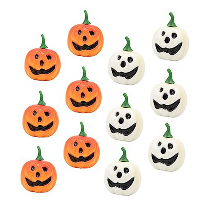 12Piece Small Artificial Halloween Decoration Miniature Pumpkin Fake-Realistic Decor Pumpkin for Mini Ornament