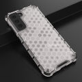 Quiberk for Samsung Galaxy S21 FE 5G Honeycomb Patterned Case Hard Clear Shockproof Rugged Back Cover. 