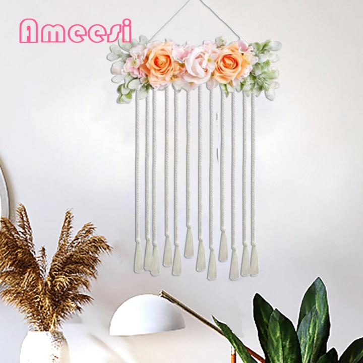 Ameesi%20Hair%20Accessories%20Organizer%20Wall%20Mounted%20Rainbow%20Tassels%20Hair%20Bows%20Holder%20-%20Image%203