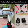 Laptop Table Folding Leg Connector Brackets – 4Pcs Durable Desk Hardware Parts – With/Without Screw Pack. 