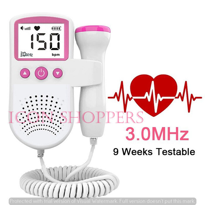 Fetal Doppler Heart Rate Monitor Baby Fetal Sound Heart Detector with ...
