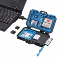 【YIYANGMAOYI111】PULUZ Card Reader+22 in 1 Waterproof Memory /SD Card Case Storage Box for 1Standard SIM+2Micro-SIM+2Nano-SIM+7SD+6TF+1CARD PIN. 